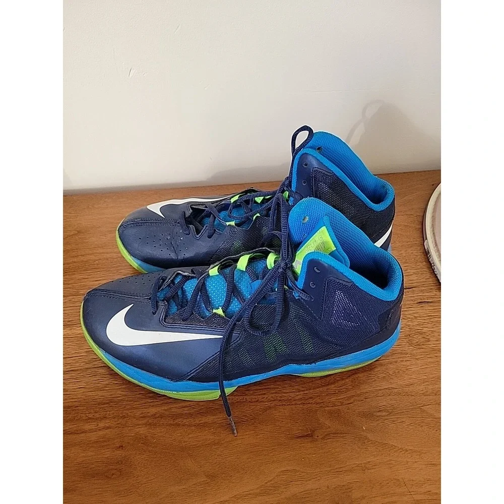Nike Air Max Stutter Step 2 Mens Blue Green Basketball Shoes 653455-400 Size 11